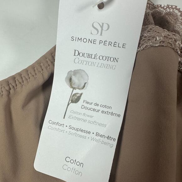 Simone Perele Bra 36F Caresse Full Cup U/W + Large Bikini Panties Coco Brown NWT - Picture 14 of 15